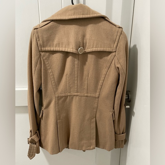 Express tan/caramel double breasted wool pea coat size XS - Picture 7 of 11